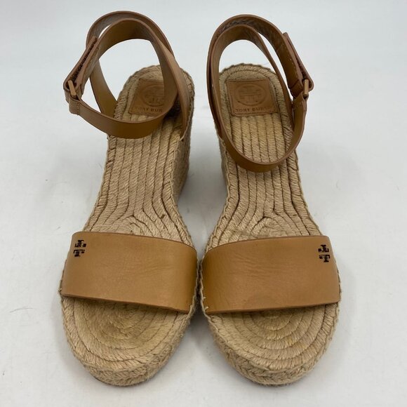 Tory Burch Tan Espadrille Wedges | Size 8 High Heel - Picture 6 of 8